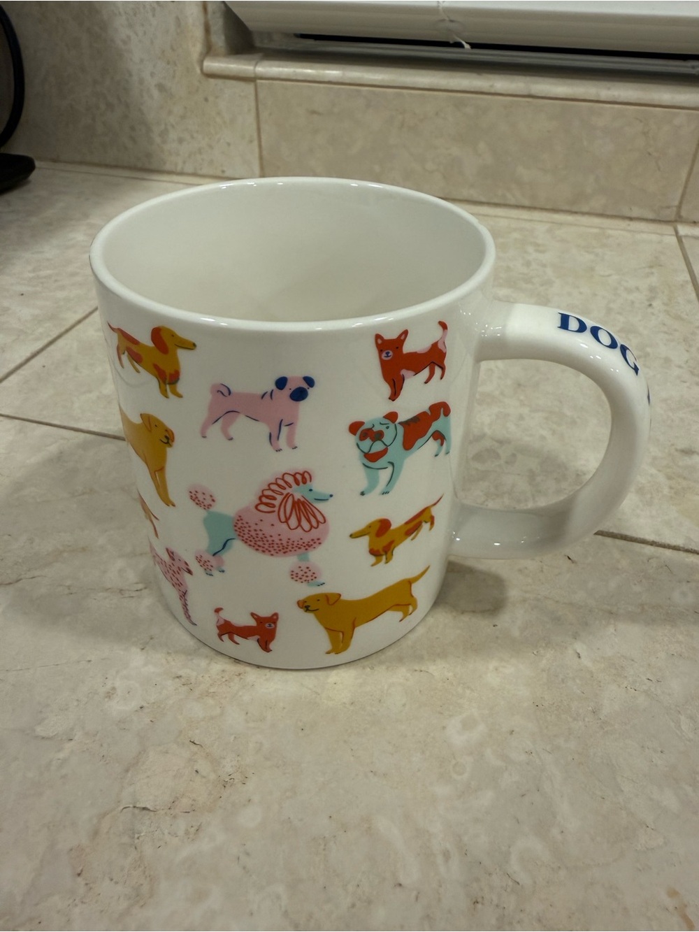 Park Lane White Ceramic Mug with Colorful Dog Illustrations